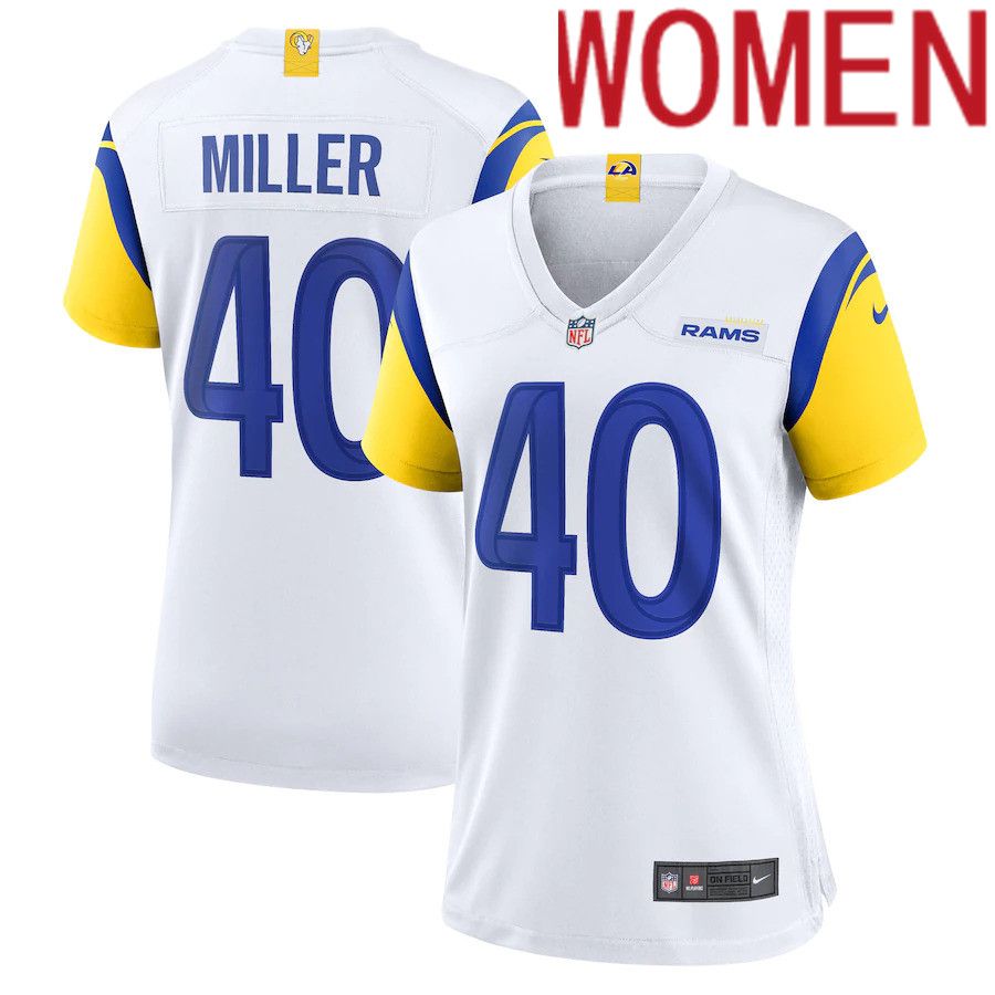 Women Los Angeles Rams 40 Von Miller Nike White Alternate Game NFL Jersey
